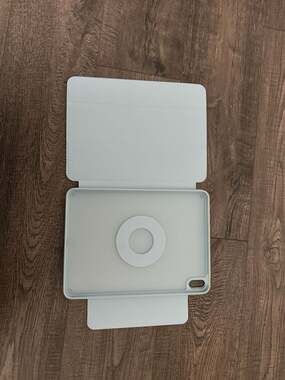 360 Rotating Magnetic iPad Case with Clear Acrylic Back and Foldable - Blue